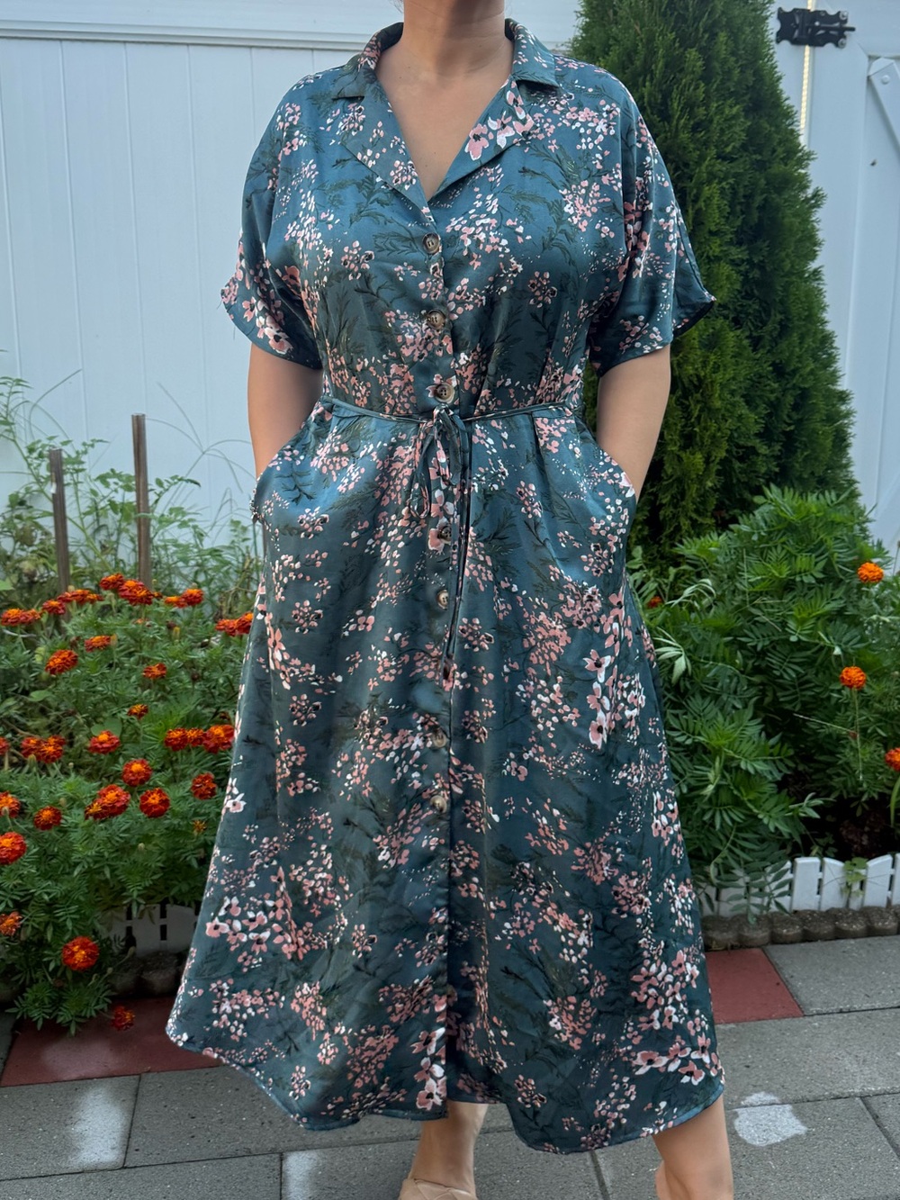 Women’s Floral Wrap Dress - Green